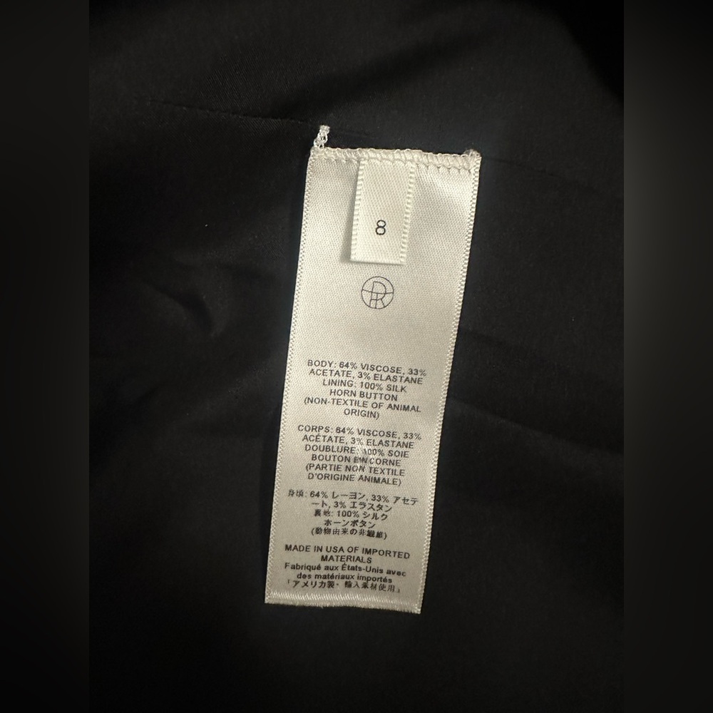 THE ROW black Alda blazer jacket double breasted shawl lapels New w/tags $2800 - Picture 10 of 16